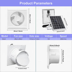 Household Ventilator Fan with Solar Panel