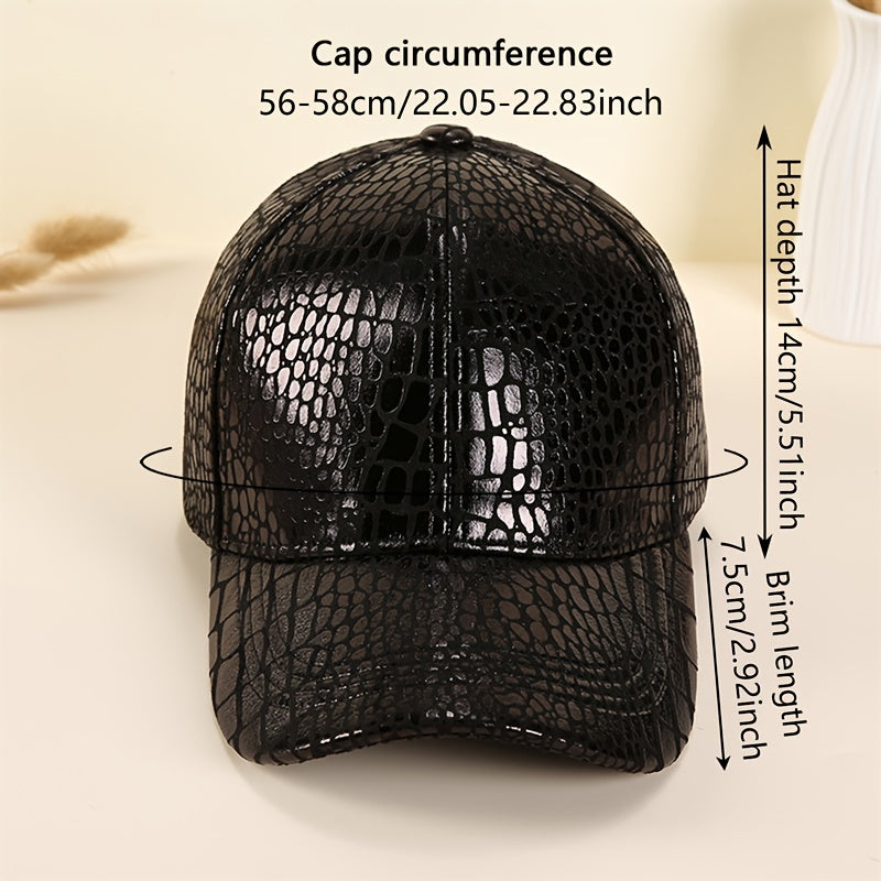 PU Pattern Baseball Cap Men's All match Sunshade Sunscreen Champagne Golden Brig