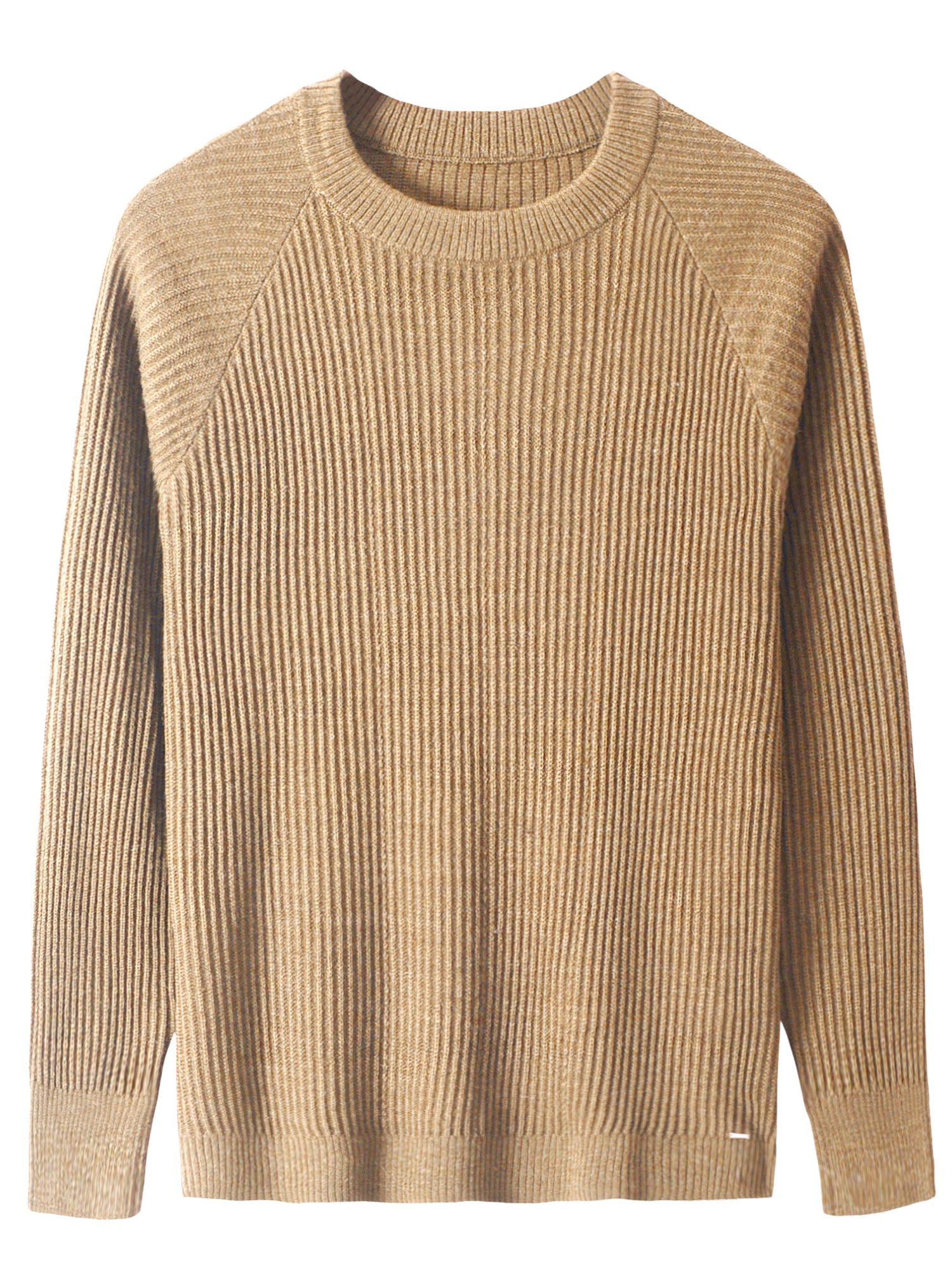 Men's Wool Blend Knitted Sweater - Casual & Warm Crew Neck Pullover
