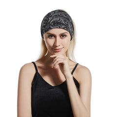 Boho Headbands Wide Knotted Hair Bands Printing Bandeau Travel Stretchy