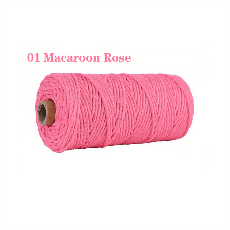 3mm 110 Yards 100% Cotton Frame Cord DIY Twisted Rope Wrapping Rope - Colorful