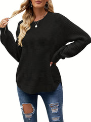 Long Sleeve Crew Neck Casual Sweater