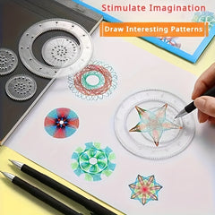 Spiral Drawing Ruler Set Transparent PVC Templates Painting Projects Ages 3 6