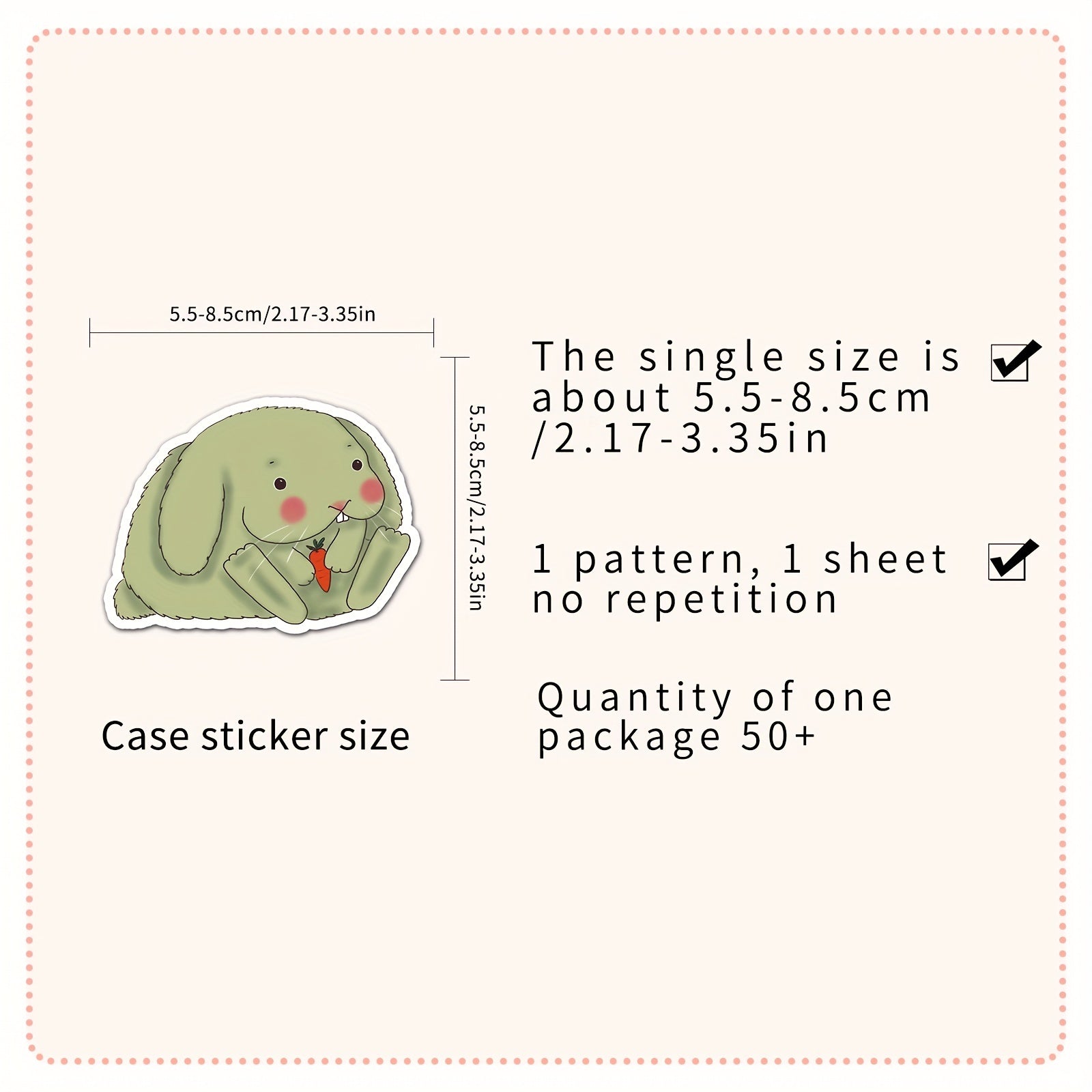 50pcs Cute Rabbit Waterproof Stickers, Water Bottle Laptop Scrapbook Decor