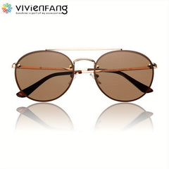 Retro Rimless Aviator Sunglasses Polarized UV Protection