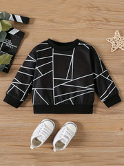 Geo Print Pullover Top Baby Sweatshirt