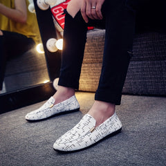 Men's Striped Loafers Lightweight Slip On Flat Shoes