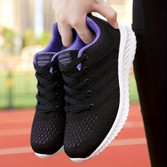 Mesh Flying Woven Running Shoes Lace Up Soft Sole Sports Shoes Women's