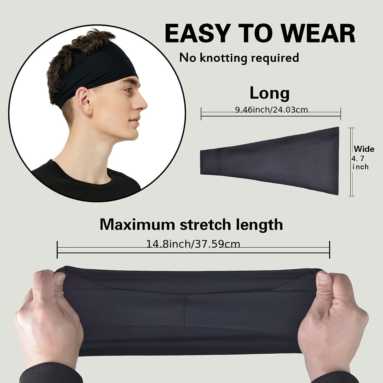 6pcs Sports Hair Bands Men's Yoga Headband Sweat Absorbing Band