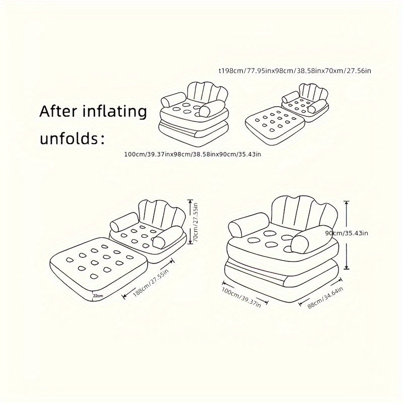 5 In 1 Inflatable Sofa Outdoor Adult Lazy Sofa Inflatable Sofa Bed