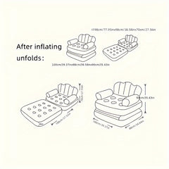 5 In 1 Inflatable Sofa Outdoor Adult Lazy Sofa Inflatable Sofa Bed