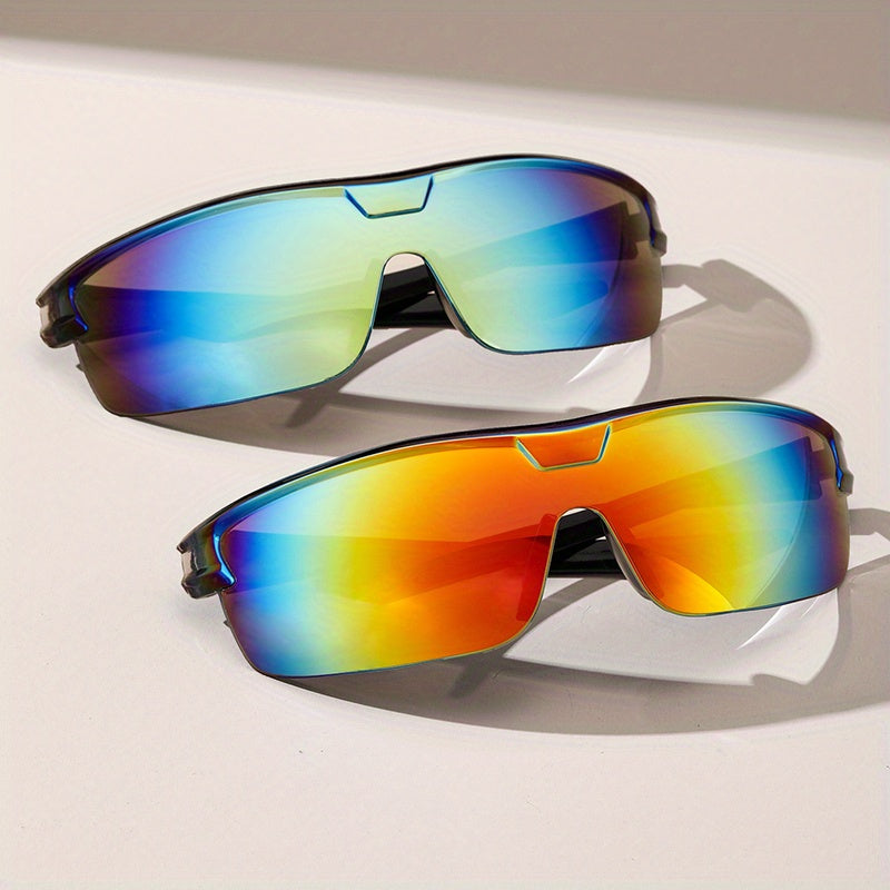 2 Pairs Semi Rimless Sports Sunglasses UV400 Sun Shades