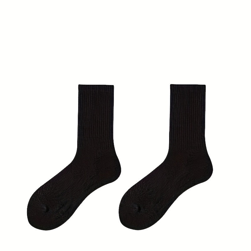Comfy Solid Socks 2 Pairs Breathable Women's Stockings & Hosiery