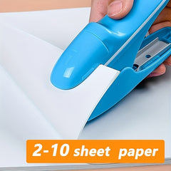 Portable Handheld Ergonomic Stapler Heavy Duty Mini Desk Nailless Stapler