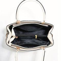 2 Piece Plus Size Women's Handbag Set - PU Leather Shoulder Bag with Wallet