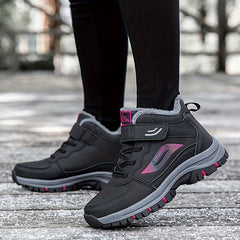 Outdoor Hiking Boots Hook & Loop Fastener Lace-up Thermal Sports Shoes