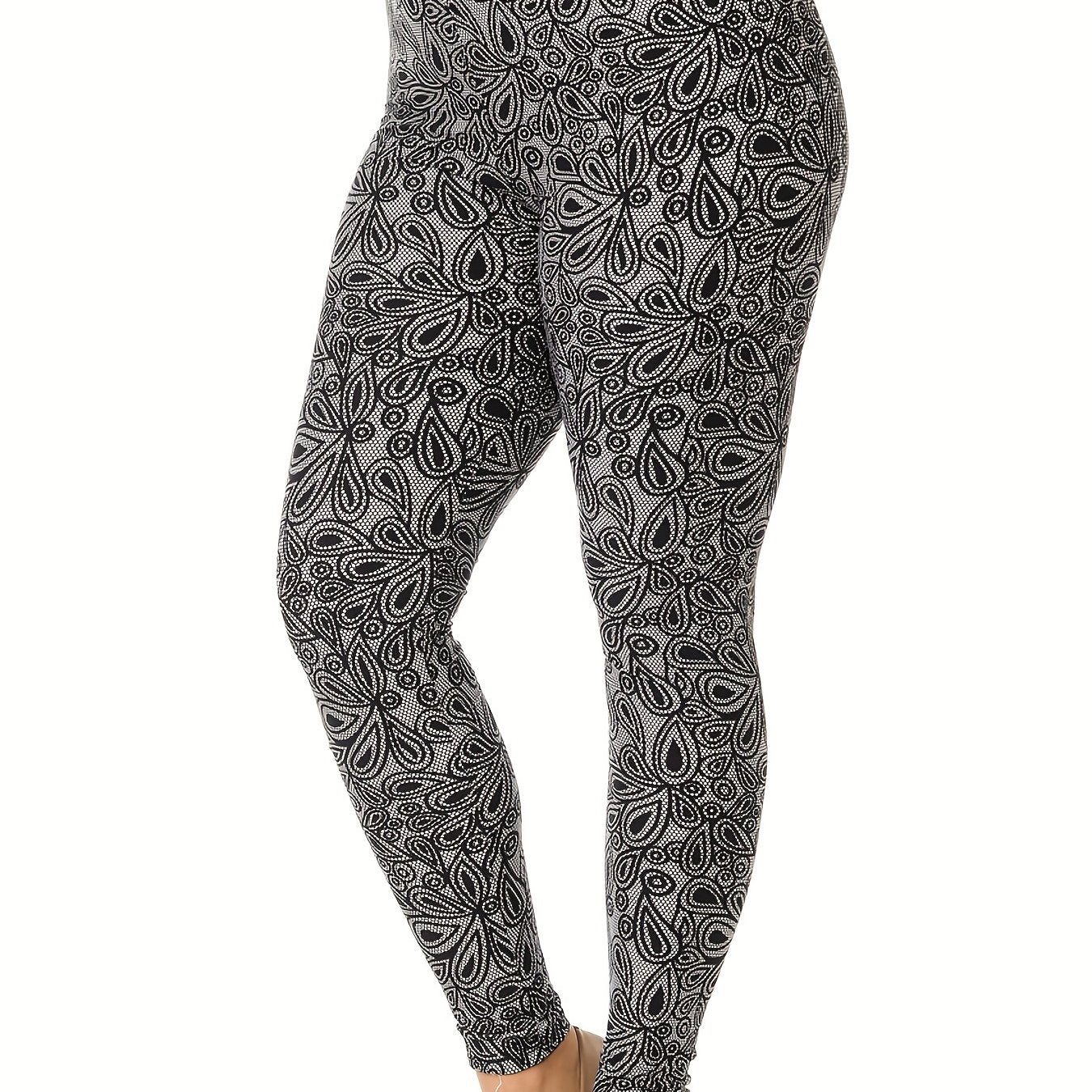  Floral Print High Rise Leggings