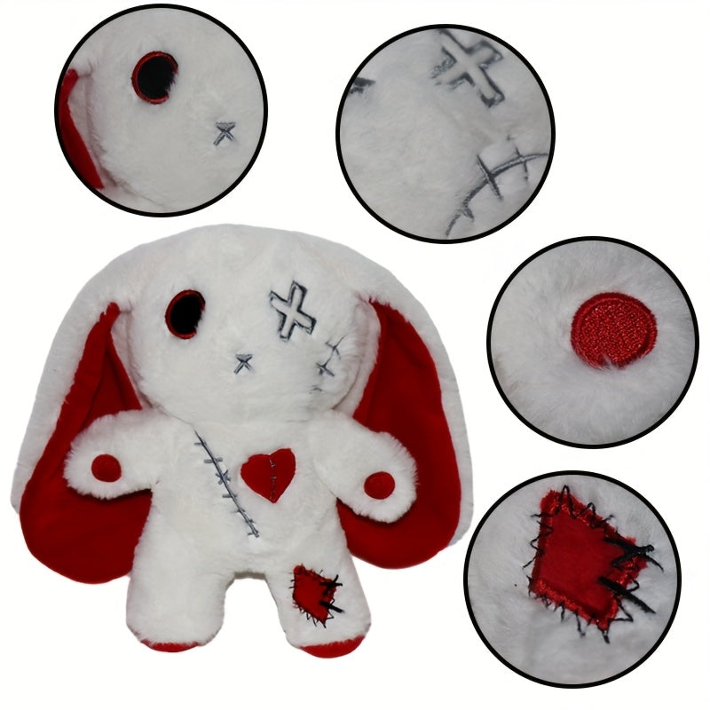 Cartoon Rabbit Plush Toy and Red Polyester Halloween Decor Gift