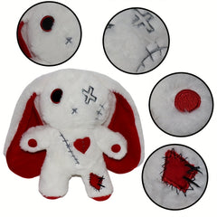 Cartoon Rabbit Plush Toy and Red Polyester Halloween Decor Gift