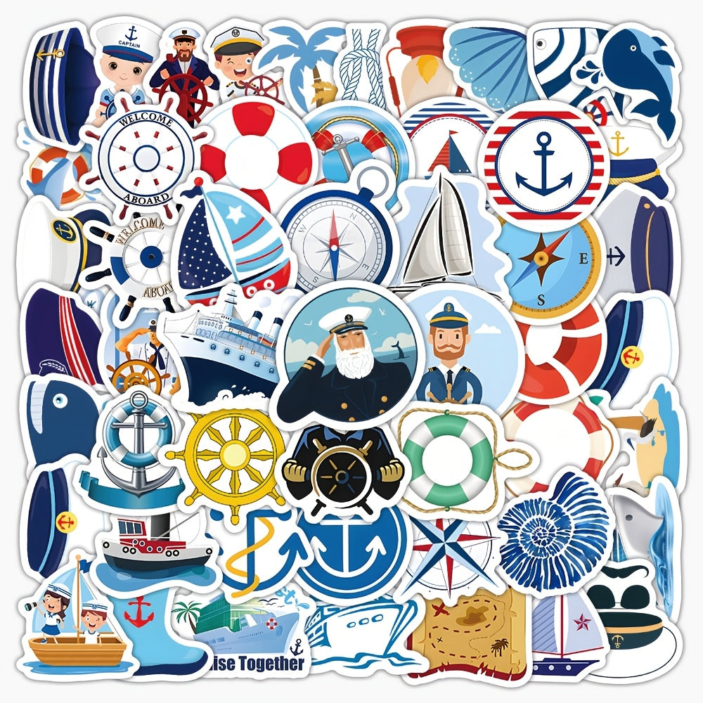 102pcs Cartoon Nautical Stickers for DIY Decorating