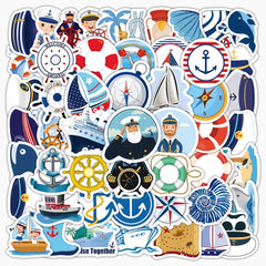 102pcs Cartoon Nautical Stickers for DIY Decorating