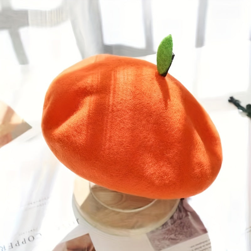 Vintage Orange Fruit Beret Candy Lightweight Painter Hats For Women