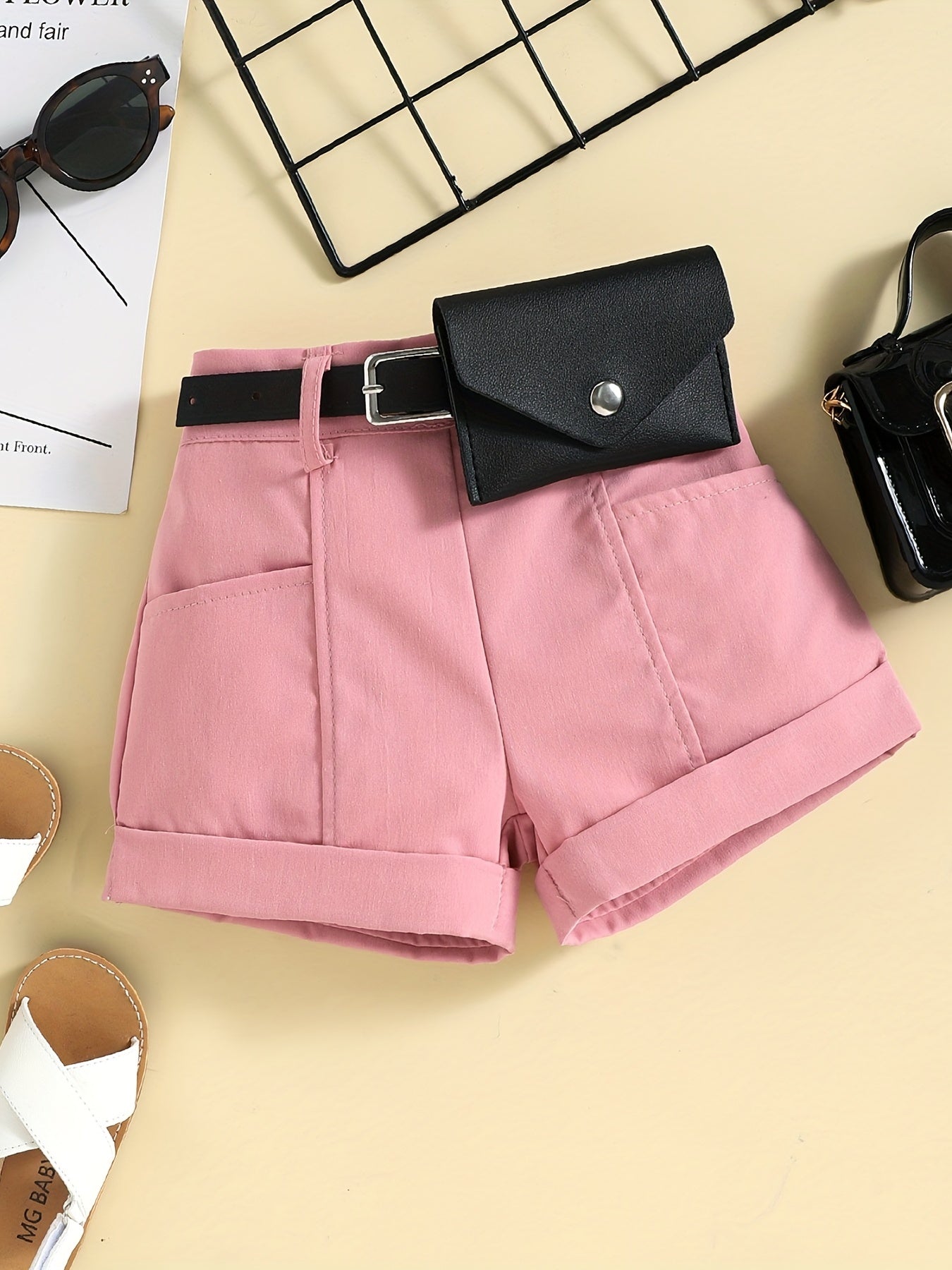Girl's Ribbed Halter Top & Shorts Set for Summer