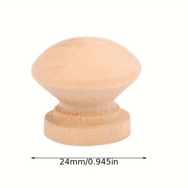 10pcs Wooden Mushroom Door Pull Round Knobs