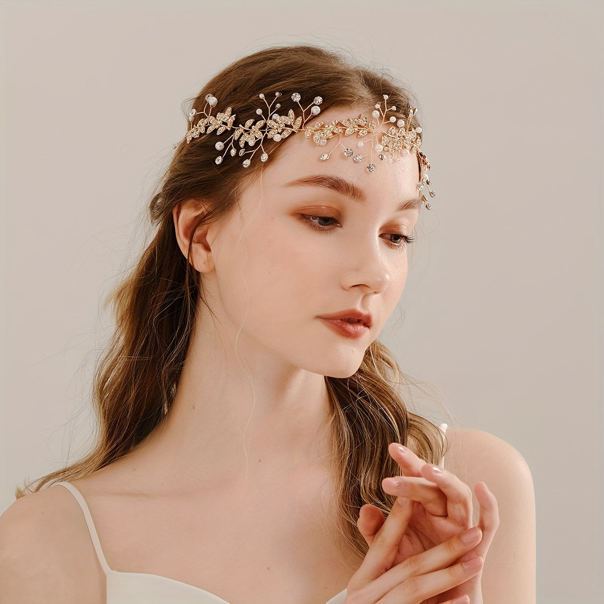 Rhinestone Crystal Pearl Headband Bridal Hair Accessory