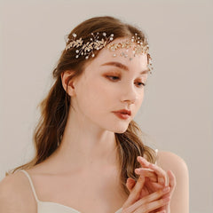 Rhinestone Crystal Pearl Headband Bridal Hair Accessory