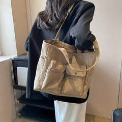 Casual Pocket Tote Bag Shoulder Handbag for Work School Travel