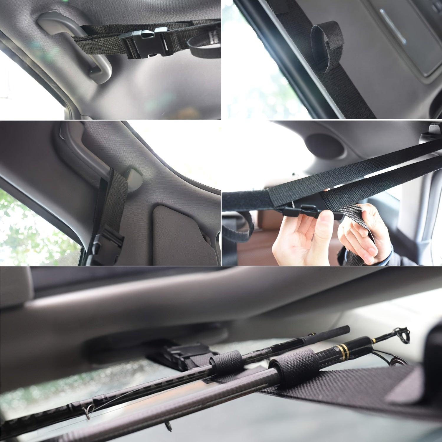 2pcs Car Fishing Rod Strap Fishing Rod Holder Fishing Tackle