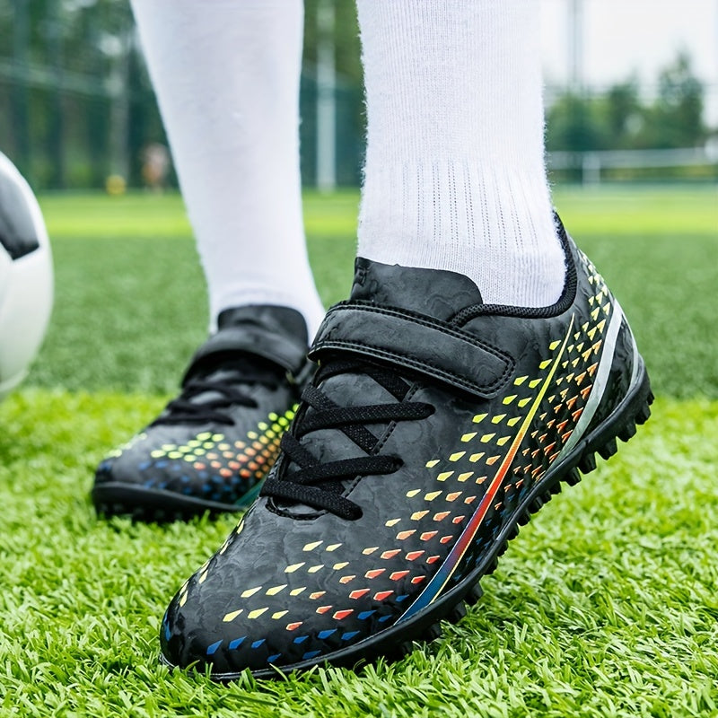 Boy's Turf Football Boots With Hook And Loop Fastener