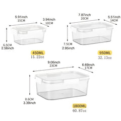 3pcs Plastic Food Storage Containers Keep Food Fresh & Organized