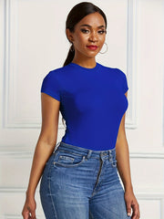 Women's Cap Sleeve Slim Fitted Bodysuit