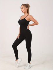 Quick Dry Round Neck Sports Cami Jumpsuit