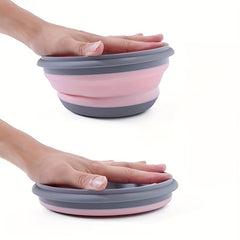 3pcs Portable Foldable Bowl Set Cutlery Box Camping Picnic