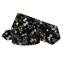 Silk Floral Necktie For Men Jacquard Woven Tie Multicoloured