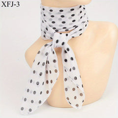 Polka Dot Print Chiffon Neckerchief Square Scarf Bandana Hair Accessories