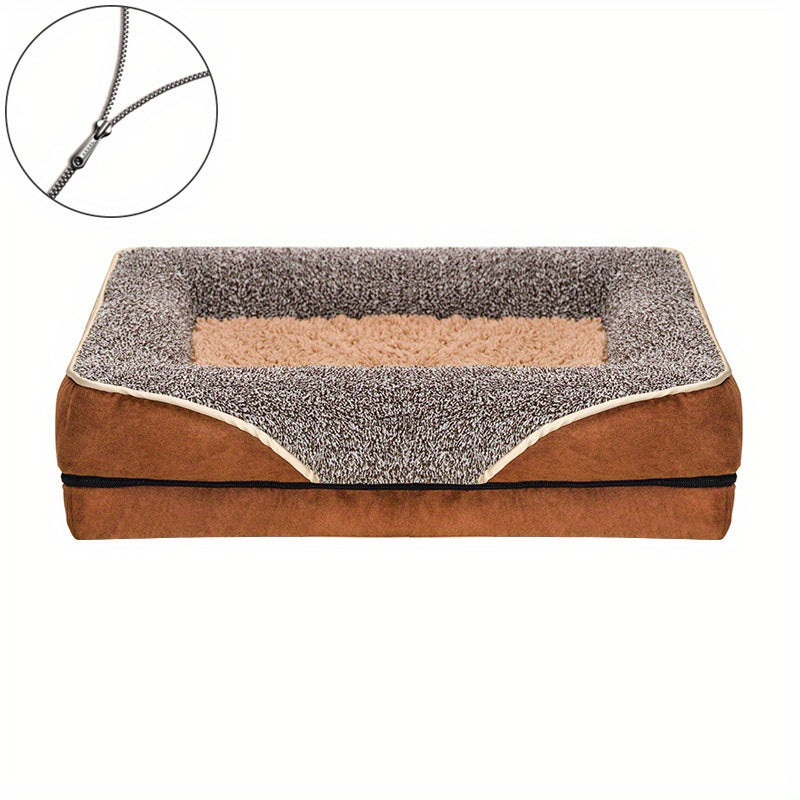 Large Dog Bed Waterproof Lining Non Skid Bottom Egg Foam Couch Bed