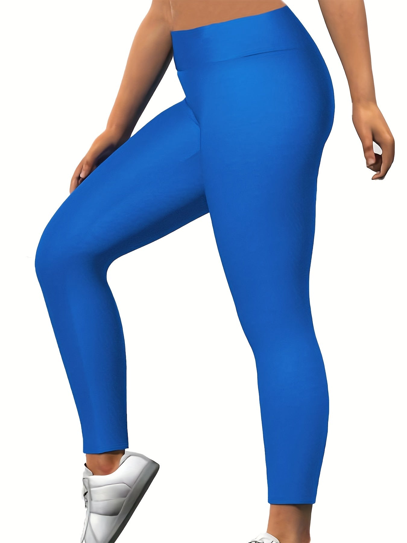  Solid High Rise Stretch Leggings