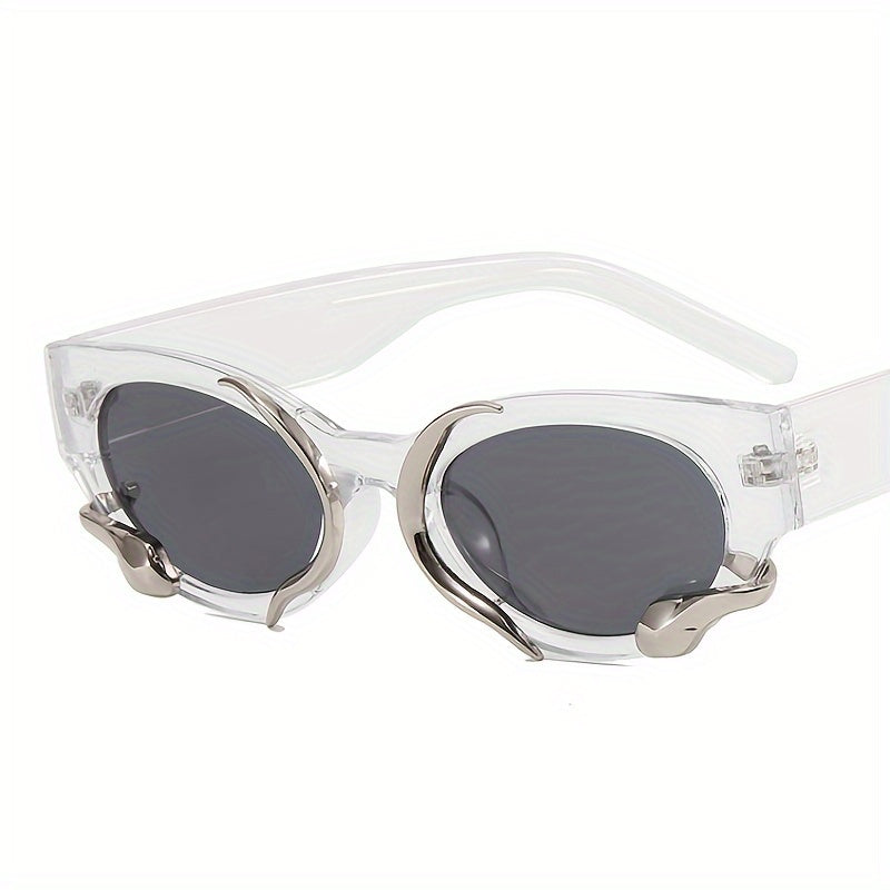 Y2K Cat Eye Sunglasses Snake Decor Hip Hop Style UV400