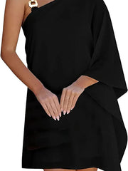 Women's Summer Batwing Sleeve Cold Shoulder Party Dress