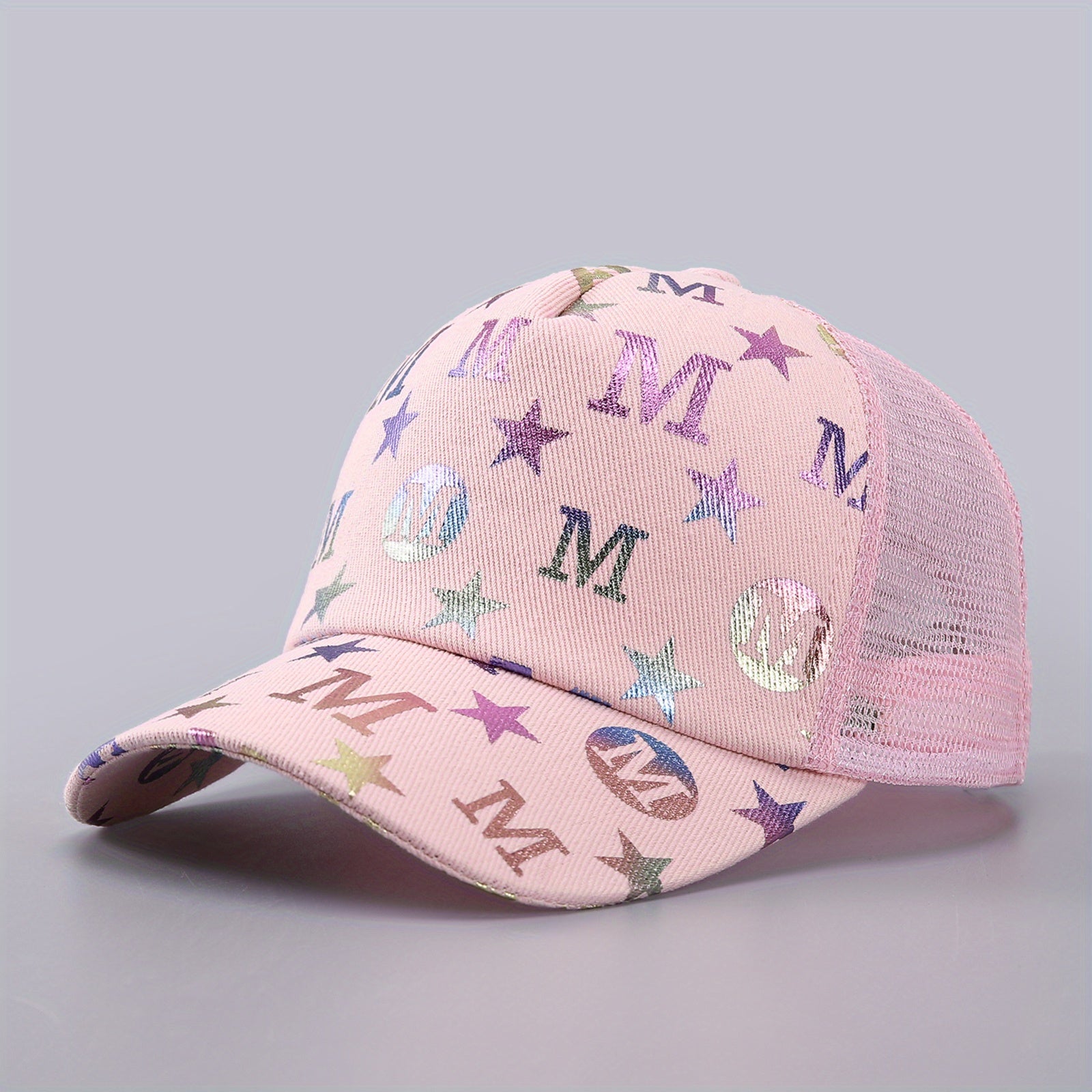 Hot Stamping M Trucker Hat Mesh Baseball Cap Sunshade Dad Hats