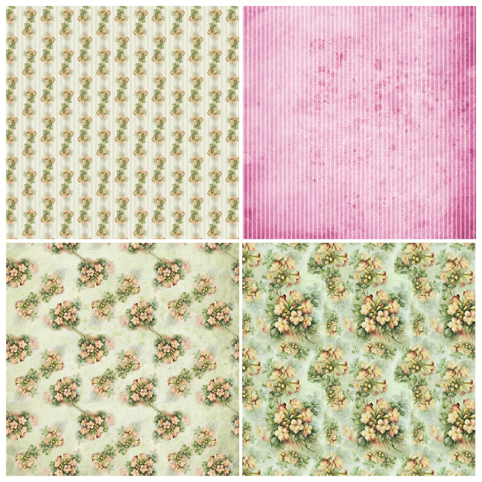 12pcs Flower Series Brochure Paper for DIY Photo Album Scrapbook Art Card