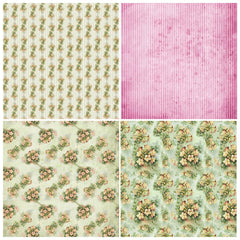 12pcs Flower Series Brochure Paper for DIY Photo Album Scrapbook Art Card