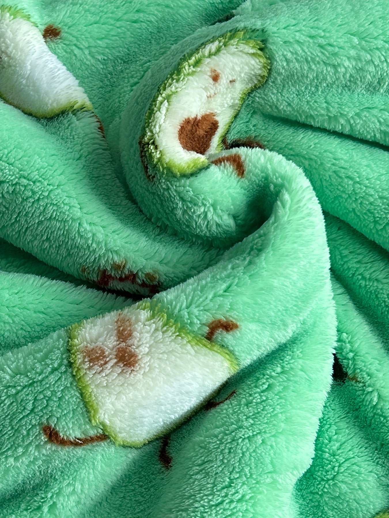 Avocado Flannel Fleece Hooded Blanket Women's Nightgown