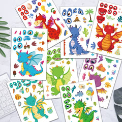 Dragon Face Changing DIY Stickers Set of 8