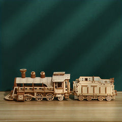 DIY Train Puzzle Model Assembly Car 3D Wooden Puzzle Toys