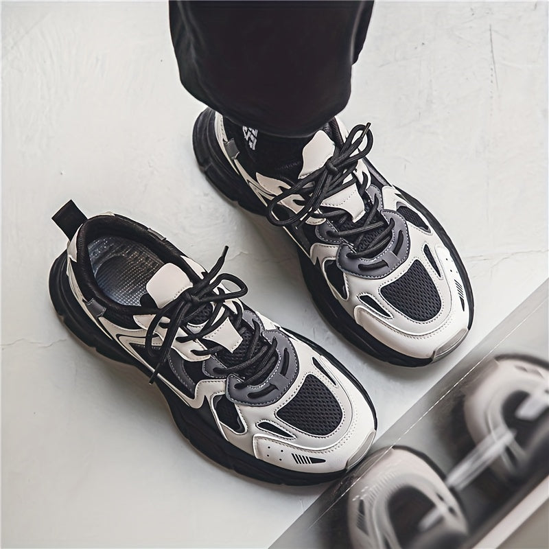 Men's Casual Mesh Sneakers Low Top Platform Running Shoes